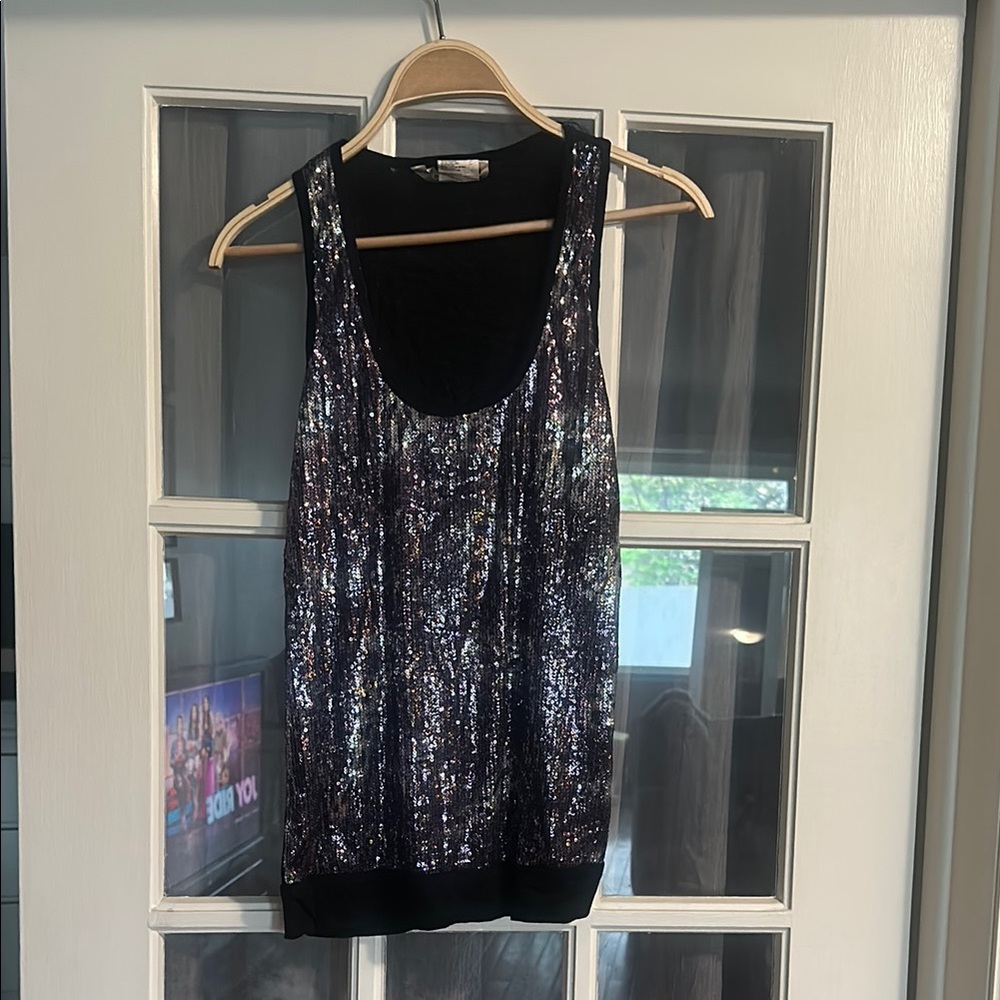 Sequin Black and Silver Women's Top